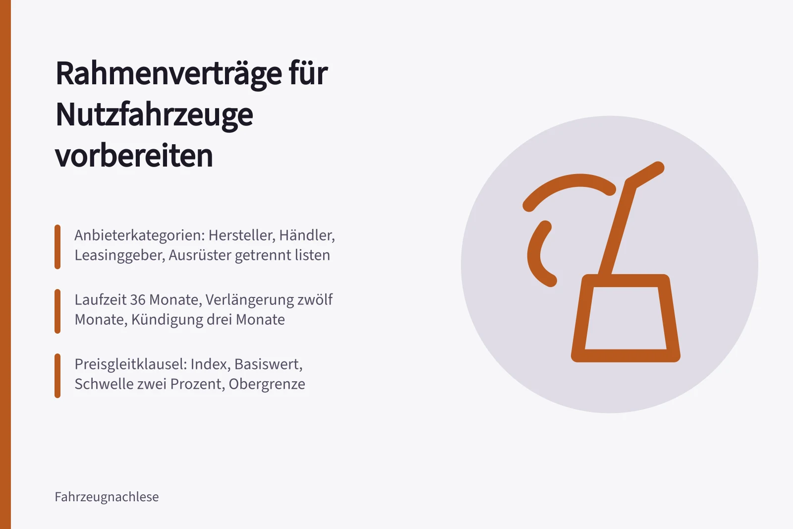 Karte zu Rahmenverträgen für Nutzfahrzeuge mit Laufzeit und Preisgleitklausel
