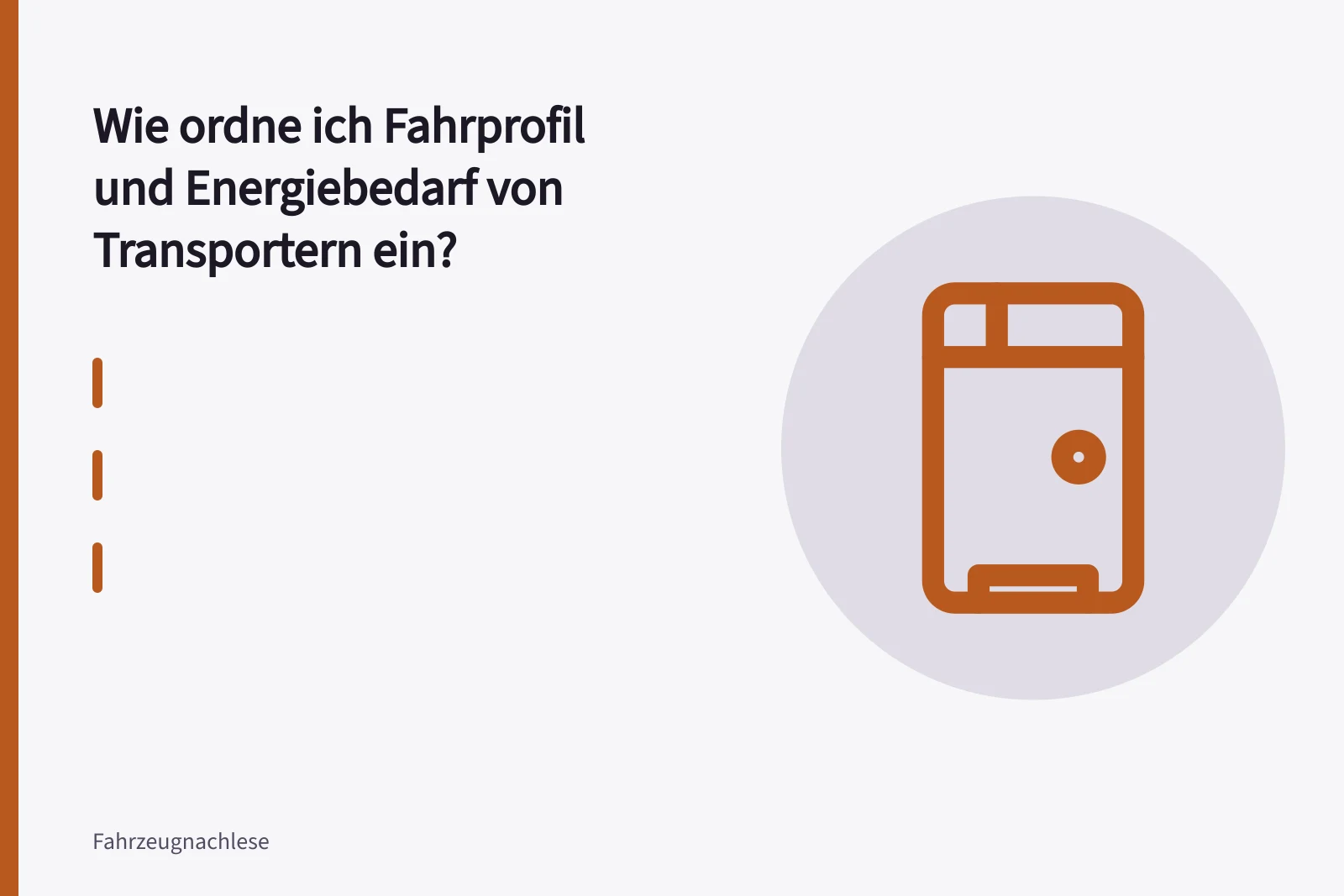 Elektrotransporter am Ladeanschluss im Betriebshof während der Standzeit